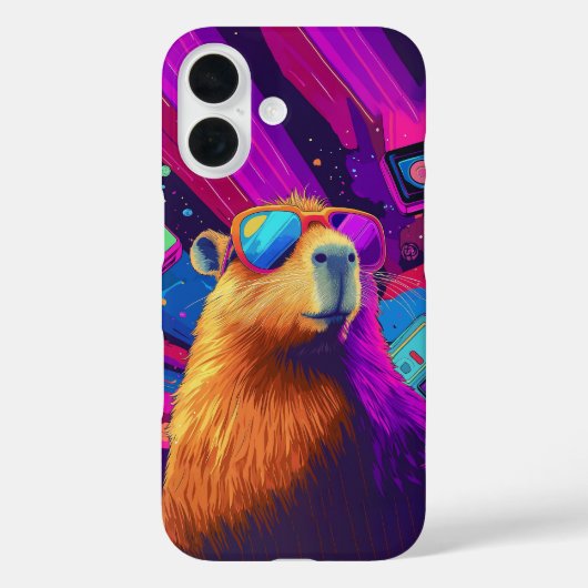 Vibes Capybara Retro Design Case-Mate iPhone Hülle (Rückseite)