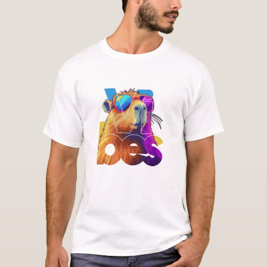 Vibes Capybara Retro Design T-Shirt (Vorderseite)