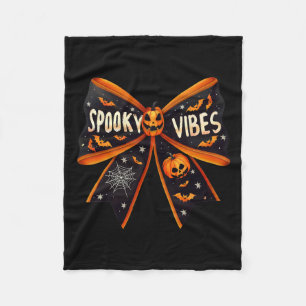 Vibes Coquette Bow Groovy Halloween Women Girls Ki Fleecedecke