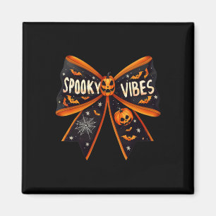 Vibes Coquette Bow Groovy Halloween Women Girls Ki Magnet