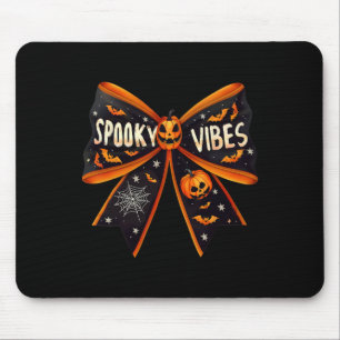 Vibes Coquette Bow Groovy Halloween Women Girls Ki Mousepad