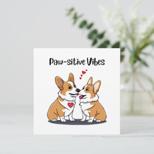 Vibes Corgis in Liebe (Stehend Vorderseite)