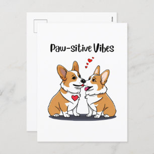 Vibes Corgis in Liebe Feiertagspostkarte