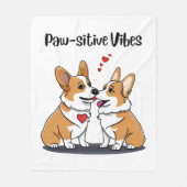 Vibes Corgis in Liebe Fleecedecke (Vorderseite)