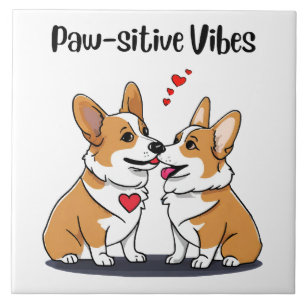 Vibes Corgis in Liebe Fliese