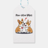 Vibes Corgis in Liebe Geschenkanhänger (Rückseite)