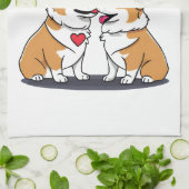 Vibes Corgis in Liebe Geschirrtuch (Gefaltet)