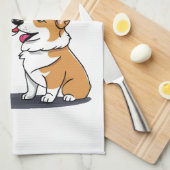 Vibes Corgis in Liebe Geschirrtuch (Viertel Falte)