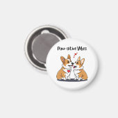 Vibes Corgis in Liebe Magnet (Vorderseite/Rückseite)