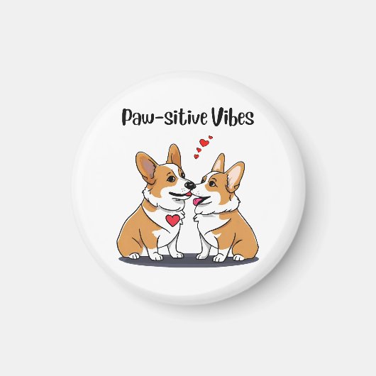 Vibes Corgis in Liebe Magnet (Vorne)