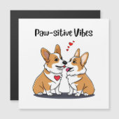 Vibes Corgis in Liebe Magnetkarte (Vorne/Hinten)