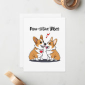 Vibes Corgis in Liebe Mitteilungskarte (Vorderseite/Rückseite Beispiel)