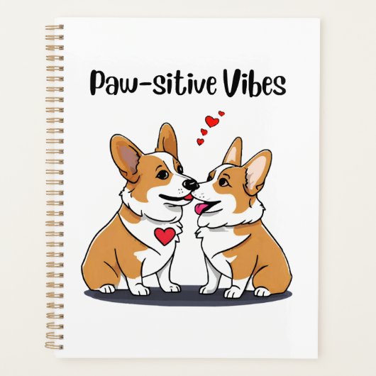 Vibes Corgis in Liebe Planer (Vorderseite)