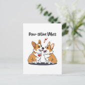 Vibes Corgis in Liebe Postkarte (Stehend Vorderseite)
