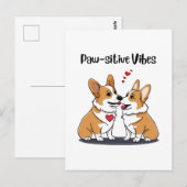 Vibes Corgis in Liebe Postkarte (Vorne/Hinten)