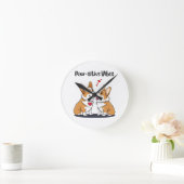 Vibes Corgis in Liebe Runde Wanduhr (Zuhause)