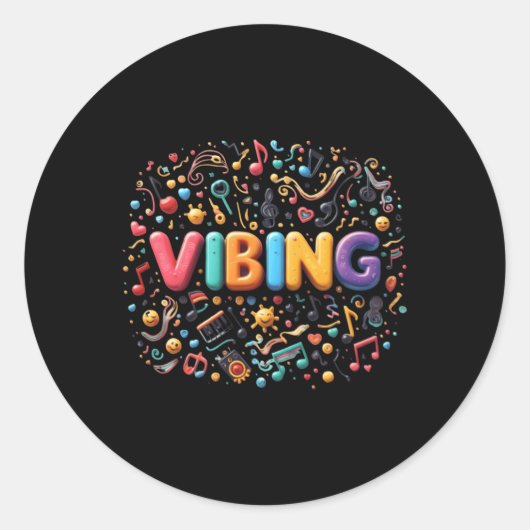Vibes Depression Bewusstsein Runder Aufkleber (Vorderseite)
