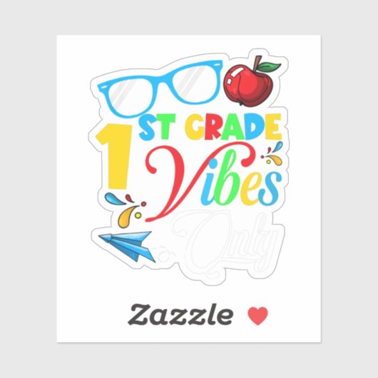 Vibes der 1. Klasse nur zurück zur Schule Niedlich Aufkleber (Blatt)