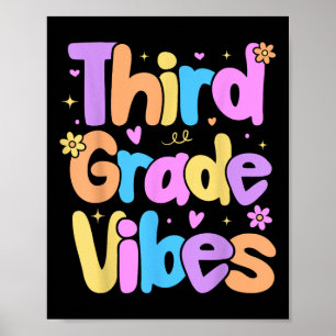 Vibes der dritten Klasse Kinder zurück in die Schu Poster