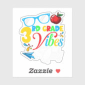 Vibes der dritten Klasse nur zurück zur Schule Nie Aufkleber (Blatt)
