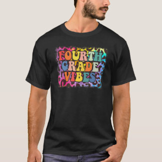 Vibes der vierten Klasse Leopard Tie Dye Zurück zu T-Shirt