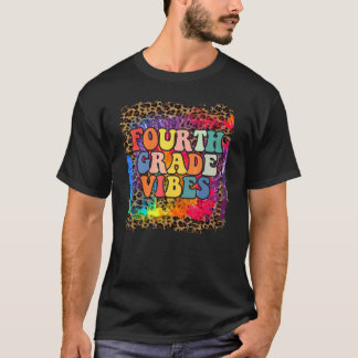 Vibes der vierten Klasse Leopard Tie Dye Zurück zu T-Shirt