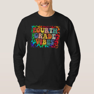 Vibes der vierten Klasse Leopard Tie Dye Zurück zu T-Shirt