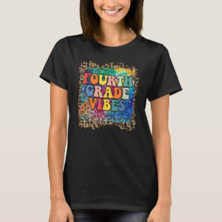 Vibes der vierten Klasse Leopard Tie Dye Zurück zu T-Shirt
