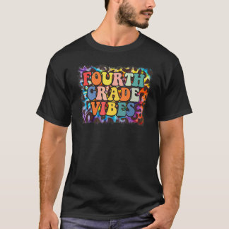 Vibes der vierten Klasse Leopard Tie Dye Zurück zu T-Shirt