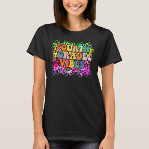 Vibes der vierten Klasse Leopard Tie Dye Zurück zu T-Shirt