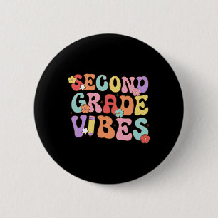 Vibes der zweiten Klasse Zurück zur Schule Retro 2 Button