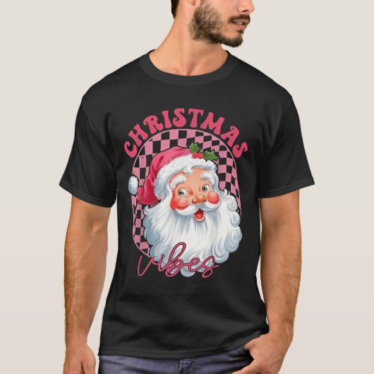 Vibes Groovy Pink Santa T-Shirt (Vorderseite)