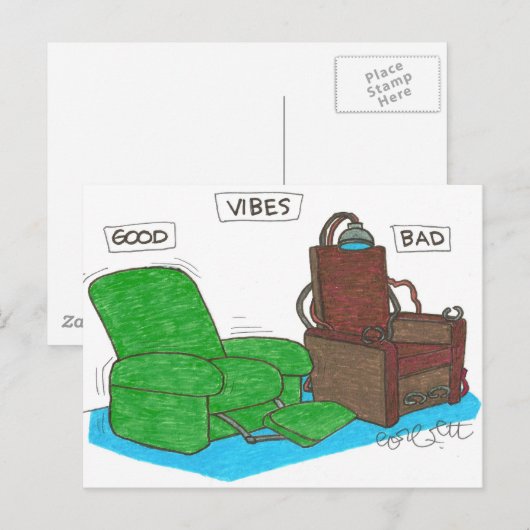Vibes: GUT.. BAD. Postkarte (Vorne/Hinten)