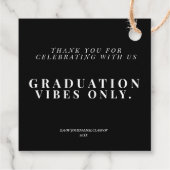 Vibes Nur vielen Dank für Black and White Abschlus Geschenkanhänger (Rückseite)