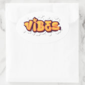 Vibes  ovaler aufkleber (Tasche)