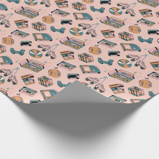 Vibes Pattern der 90er Jahre Geschenkpapier (Ecke)