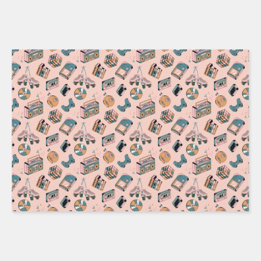 Vibes Pattern der 90er Jahre Geschenkpapier Set (Vorderseite 3)