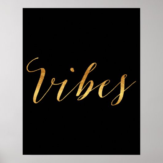 Vibes Quote Gold Imitate Foil Vibe Quotes Metallic Poster (Vorne)