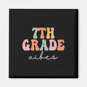 Vibes Retro Groovy Frauen glücklicher erster Tag Magnet