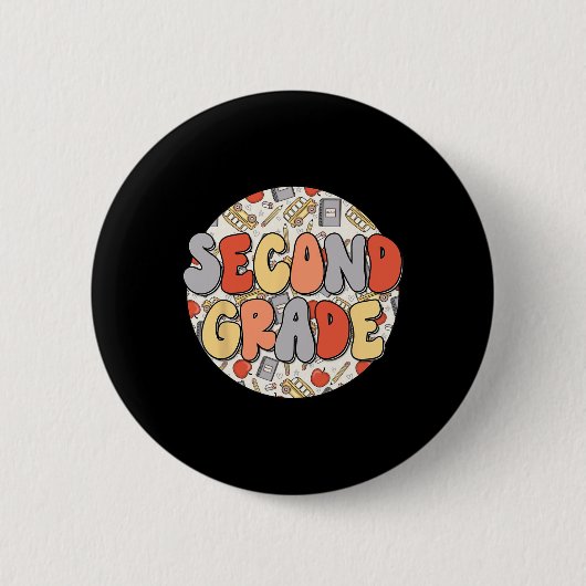 Vibes Retro Teachers Kids Back Button (Vorderseite)