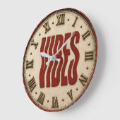 Vibes Retro Typography Große Wanduhr (Winkel)