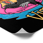 Vibes Skeleton Flamingo Spooky Halloween Summer Poster (Ecke)