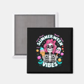 Vibes Skeleton Spooky Vacation Halloween Sommer Magnet (Vorderseite/Rückseite)