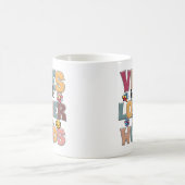 "Vibes Speak Louder than Words" Hippie Colorful Kaffeetasse (Mittel)
