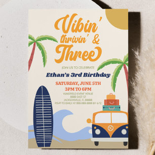 Vibes' Thrivin' & Three Surf 3. Geburtstagsfeier Einladung