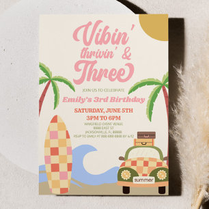 Vibes' Thrivin' & Three Surf 3. Geburtstagsfeier Einladung