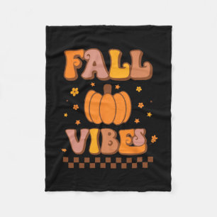 Vibes Vintage Groovy Herbstsaison Retro Erntedankf Fleecedecke
