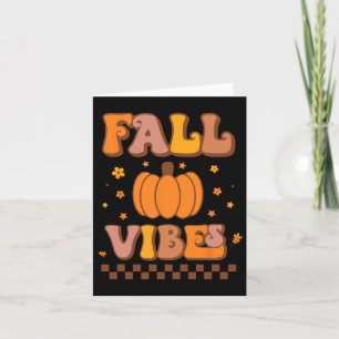 Vibes Vintage Groovy Herbstsaison Retro Erntedankf Karte