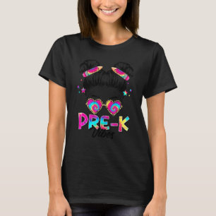 Vibes Vor K lockerer Dutt Mädchen Zurück zur Schul T-Shirt