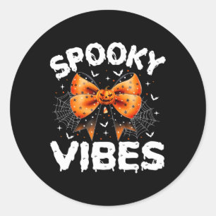 Vibes Women Girls Kinder Niedlich Halloween Pumpki Runder Aufkleber